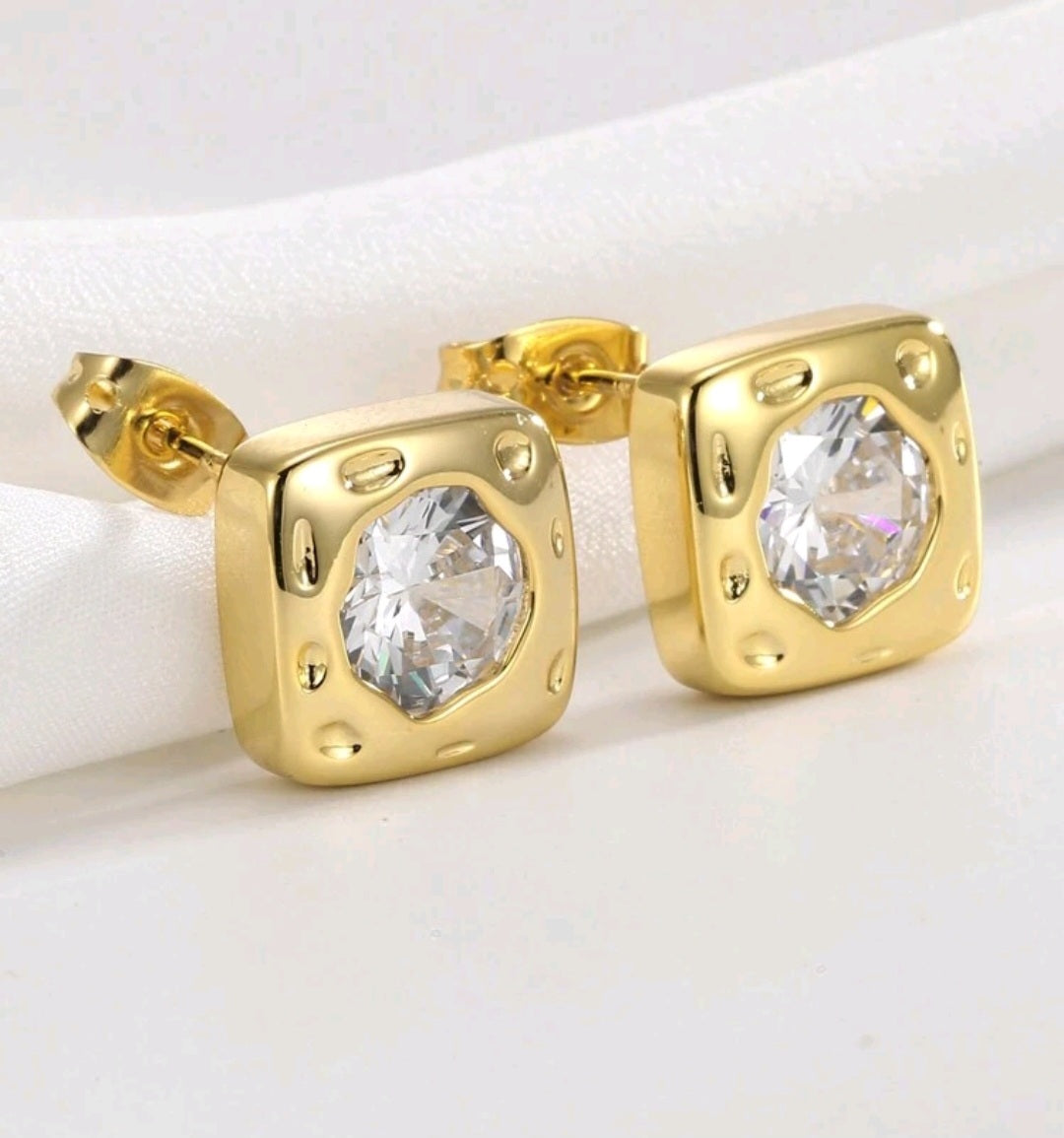 SQUARE ZIRCONIA EARRINGS