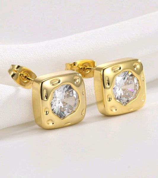 SQUARE ZIRCONIA EARRINGS